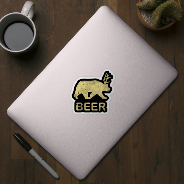 Beer Bear Deer Vintage by citkamt